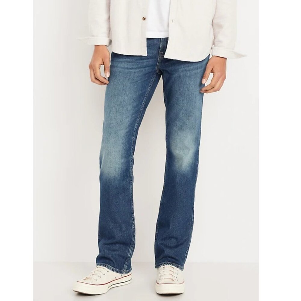 NEW Old Navy Men's Boot-Cut Built-In Flex Vintage Western Blue Jeans 36 x 30